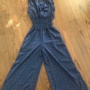 Max Studio sleeveless, smocked waist jumpsuit